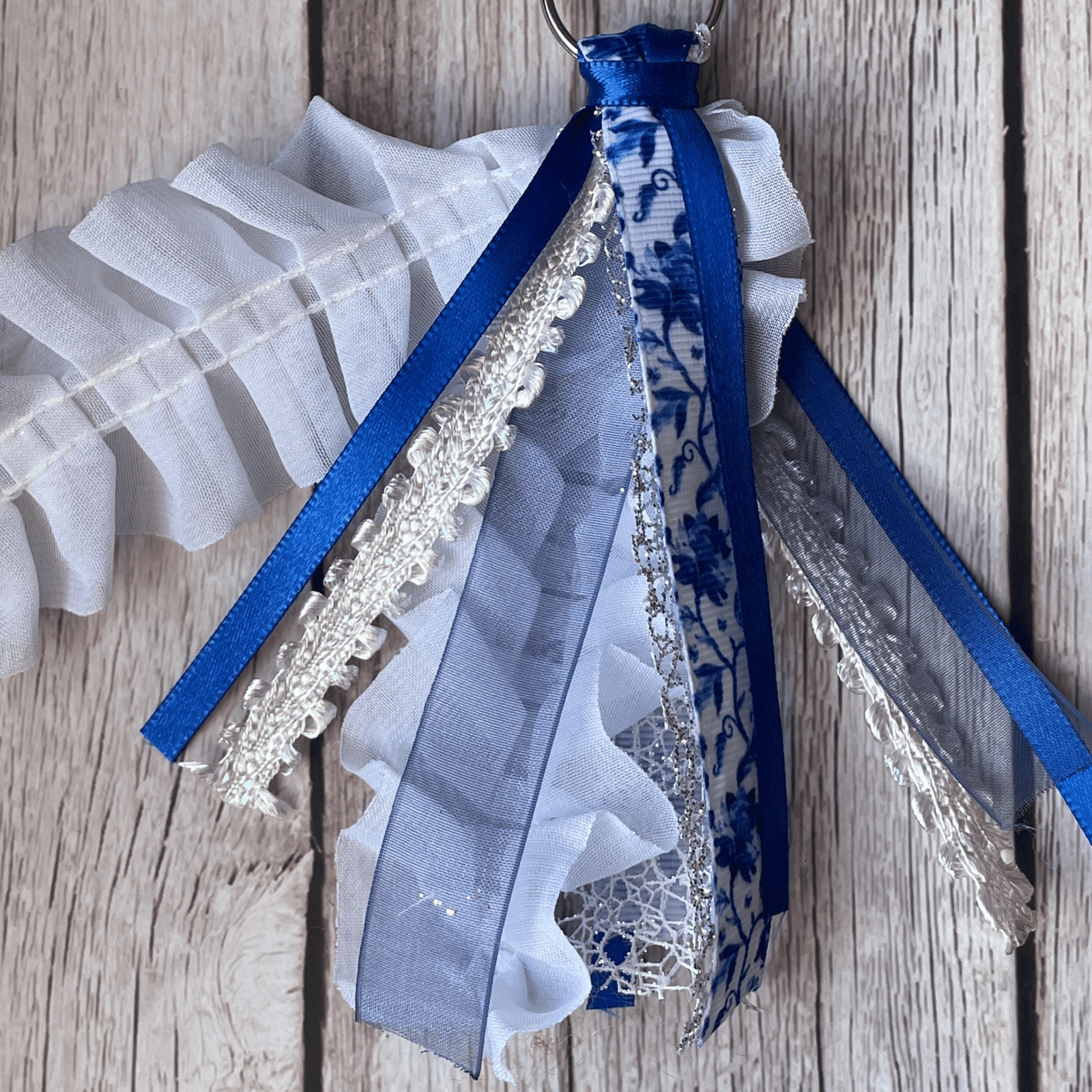 Royal Blue & White keychain