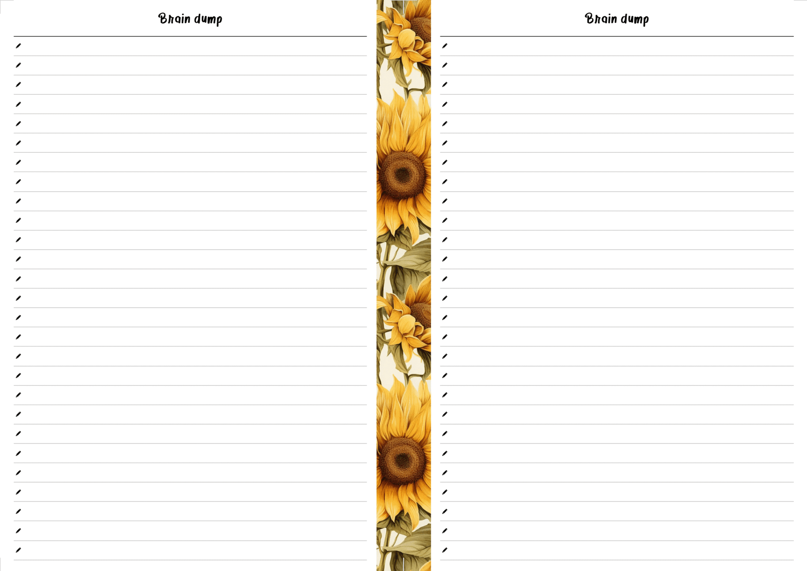 Sunflower Brain Dump