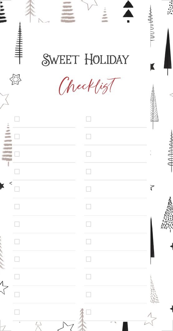 Sweet Holiday Check List