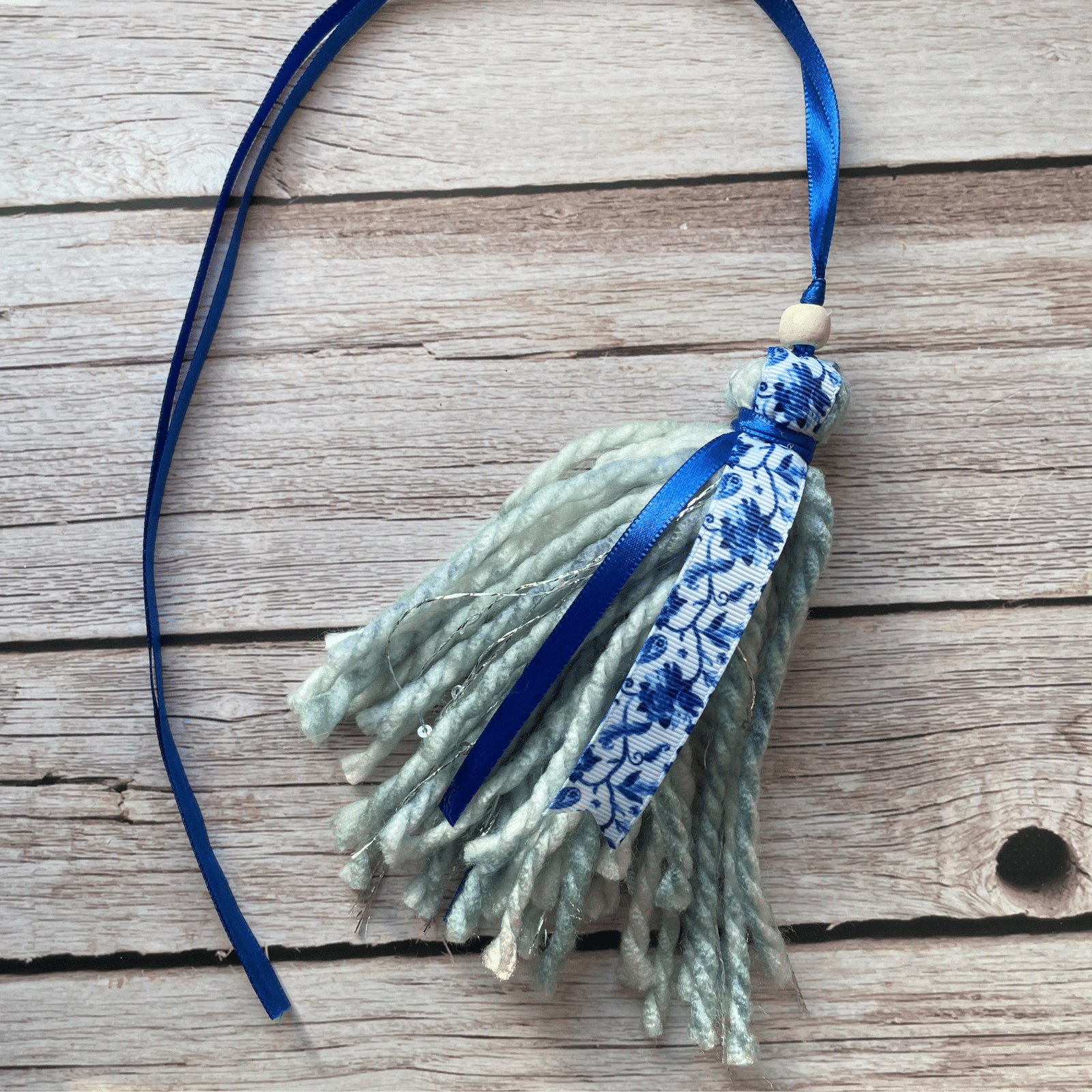 Blue White bookmark
