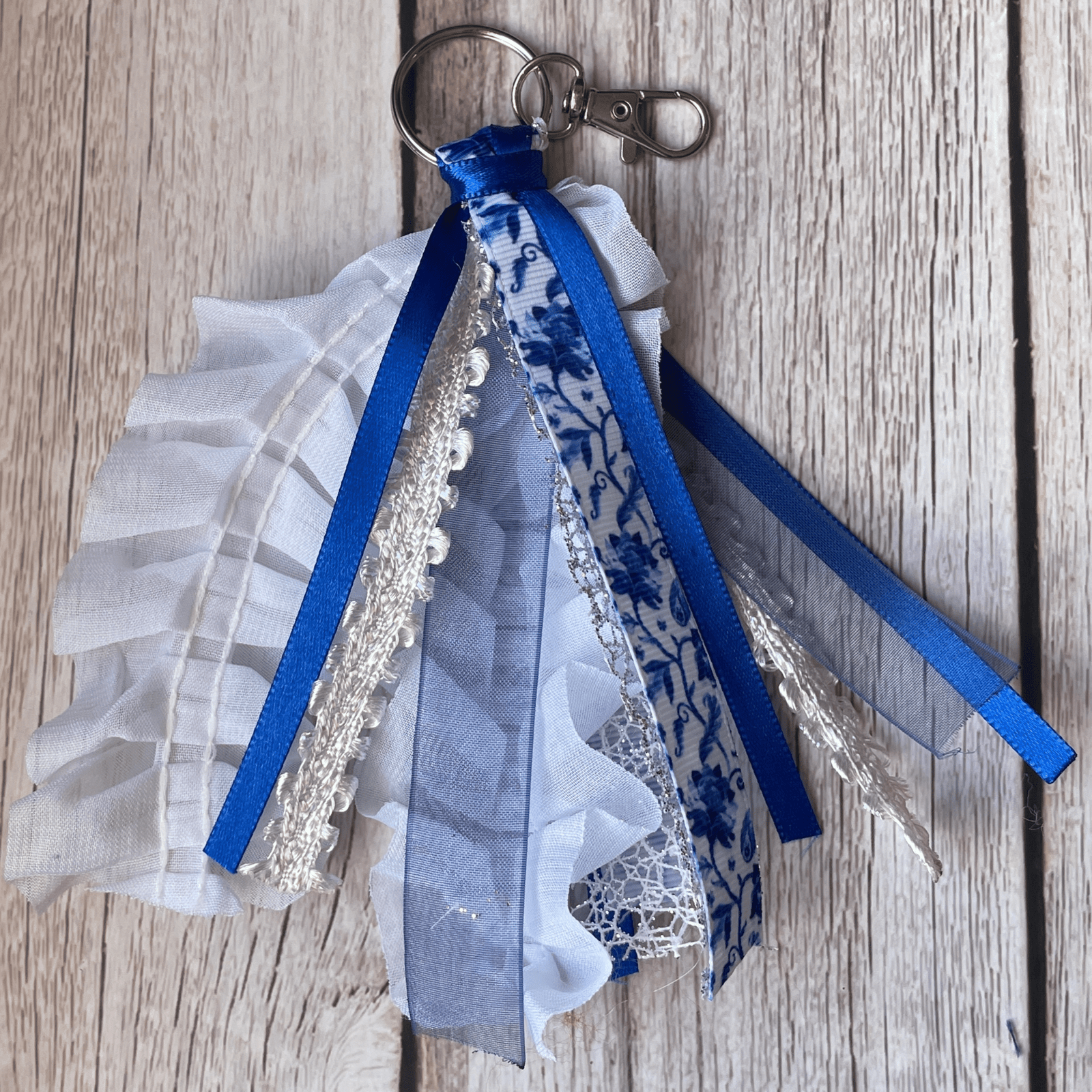 Royal Blue & White keychain