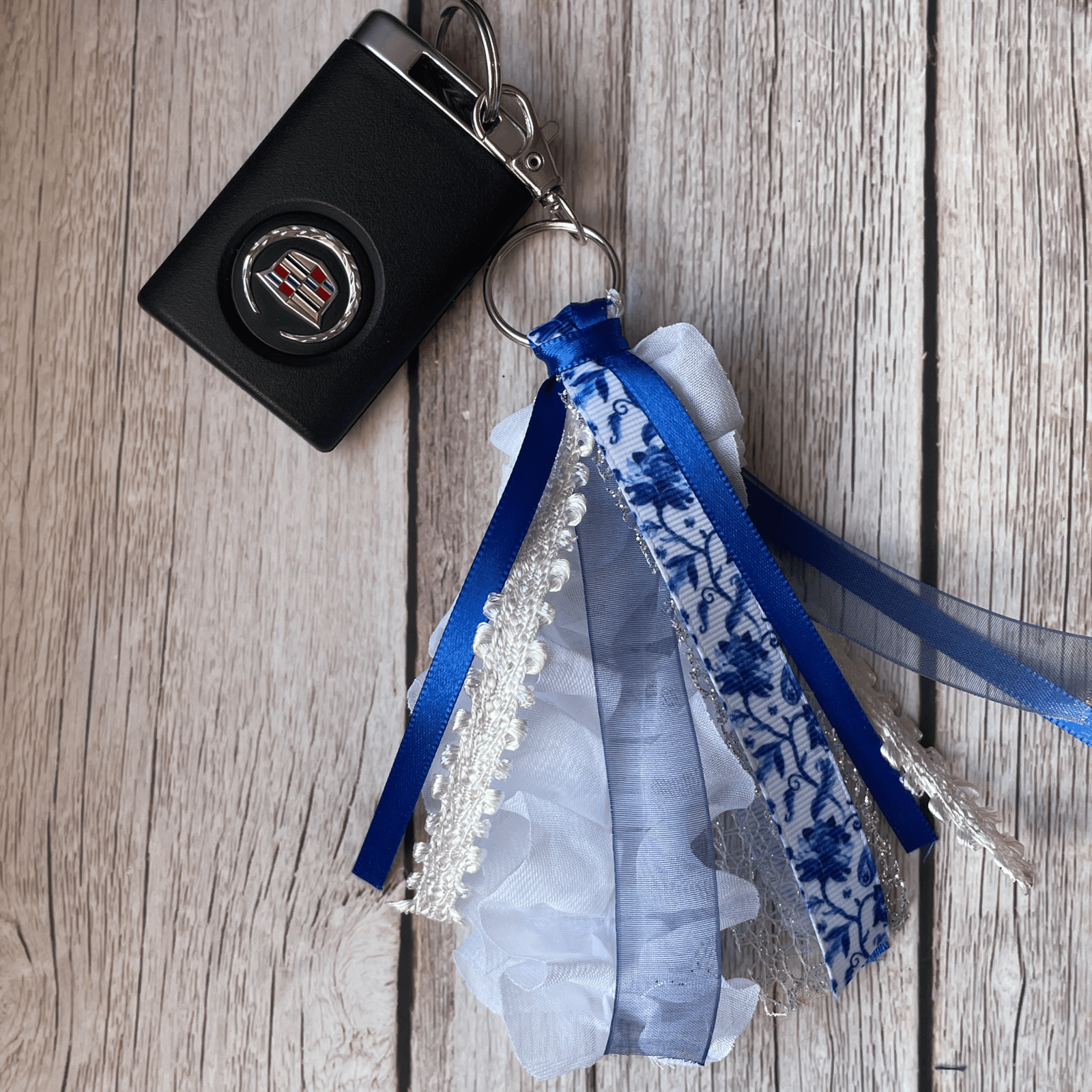 Royal Blue & White keychain