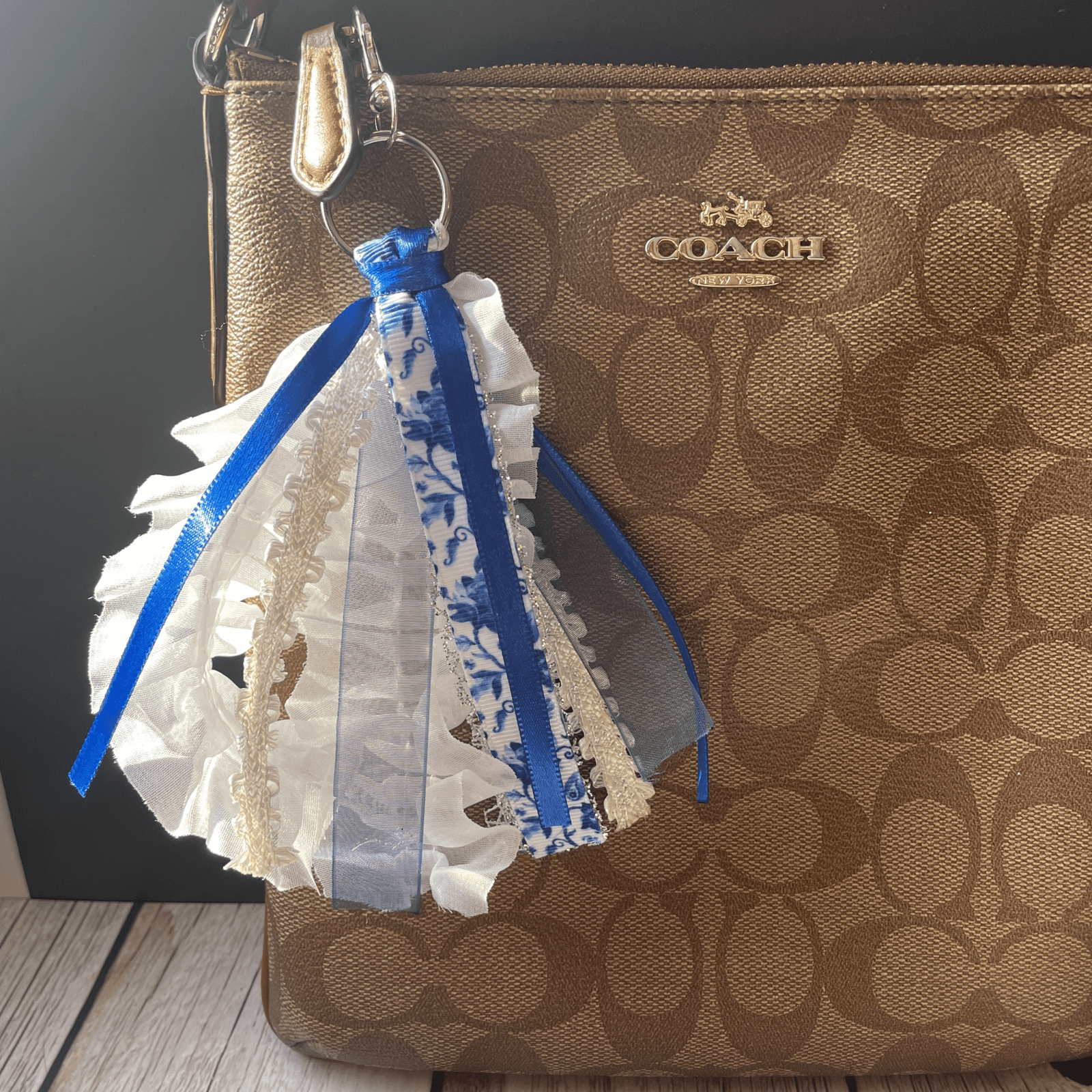Royal Blue & White keychain