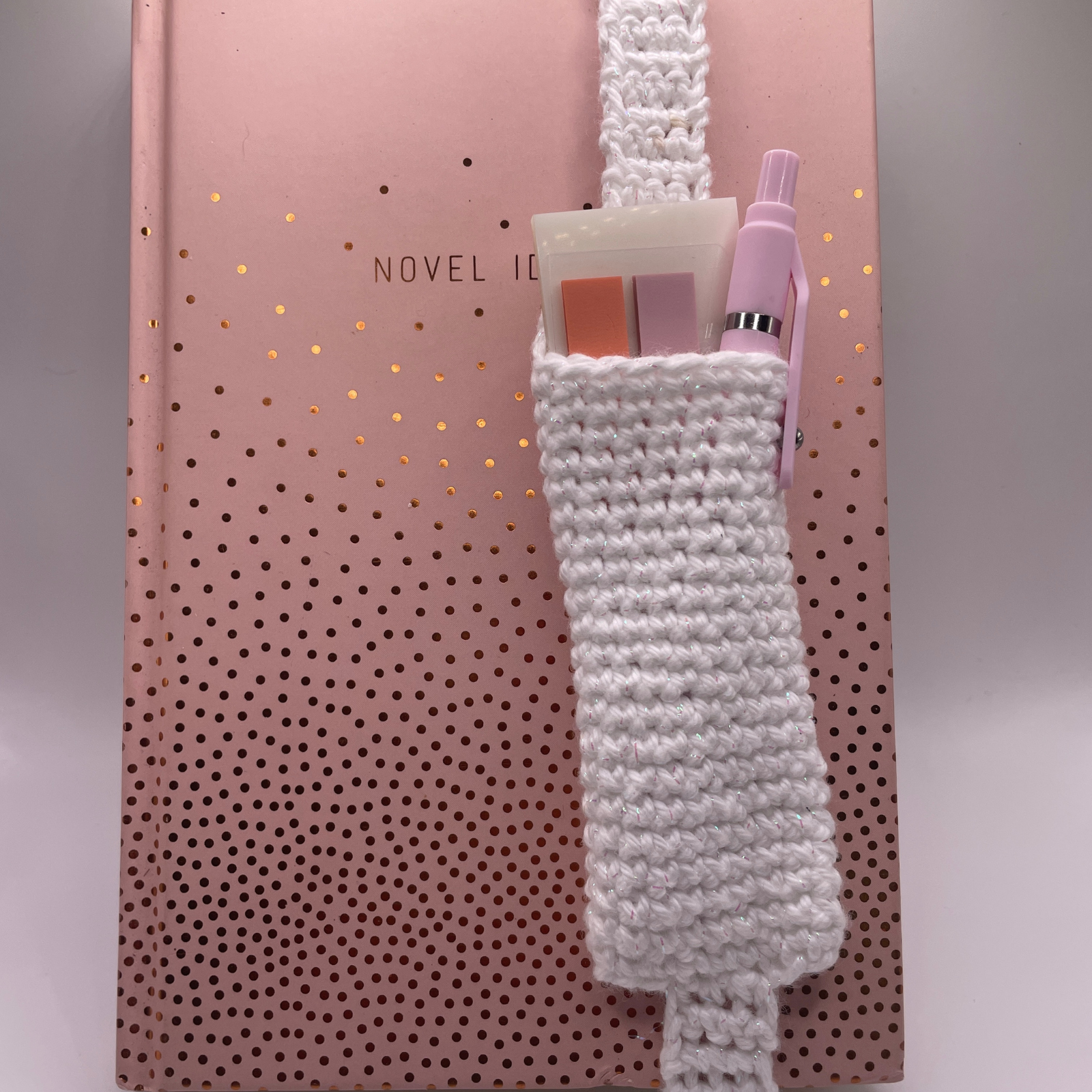 Annotation Kit with Crocheted Holder, Tabs, Pen, Magnetic Bookmarks & CharmMarks | Study Gift | Bible Journaling | Bookish Gift